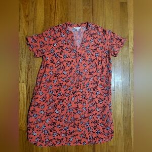 🔥BOGO Free🔥 Time &Tru Pocketed Tunic Dress, Women's Small, Orange/Navy